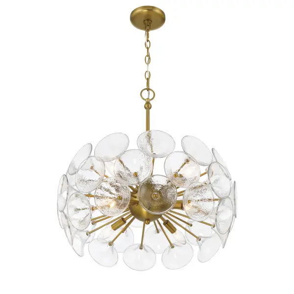 Modern Linear Chandelier with Elegant Fluted Glass Detail - Image 4