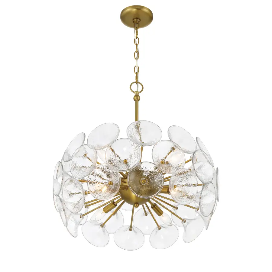 Modern Linear Chandelier with Elegant Fluted Glass Detail - Image 4