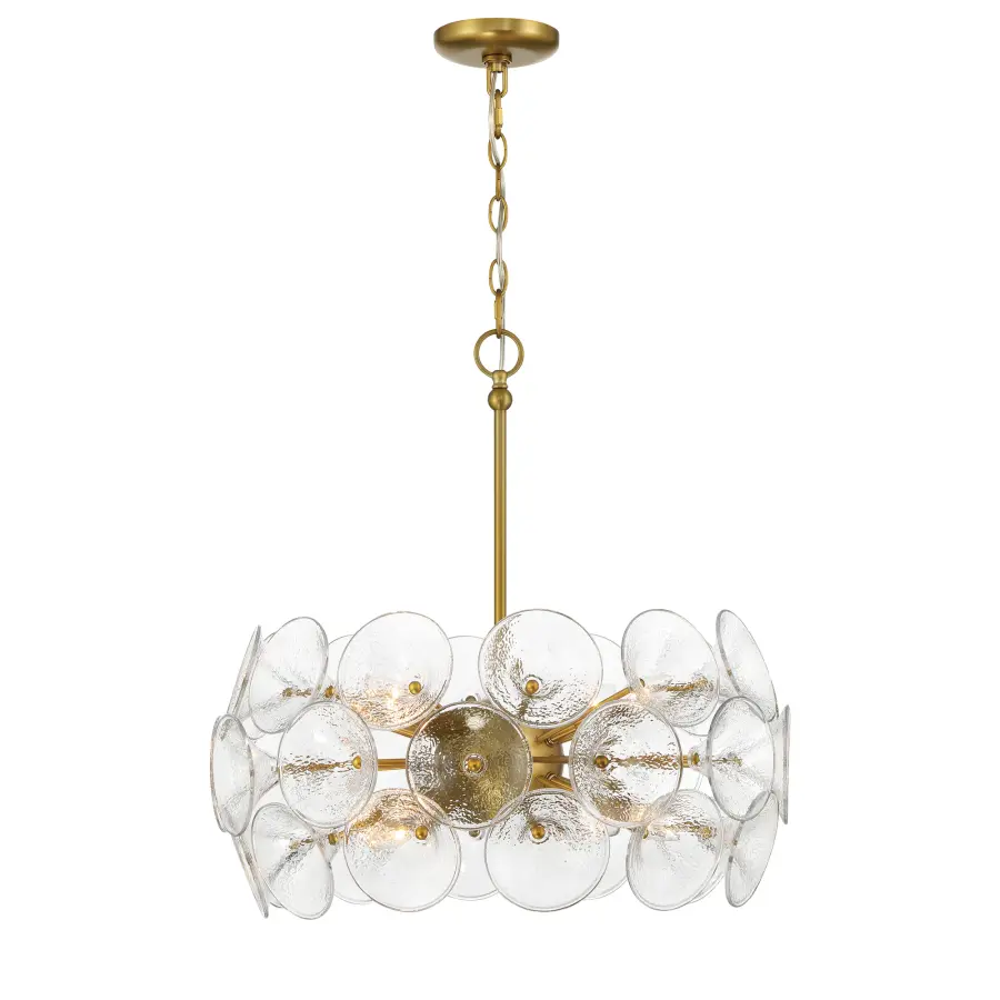 Modern Linear Chandelier with Elegant Fluted Glass Detail - Image 5