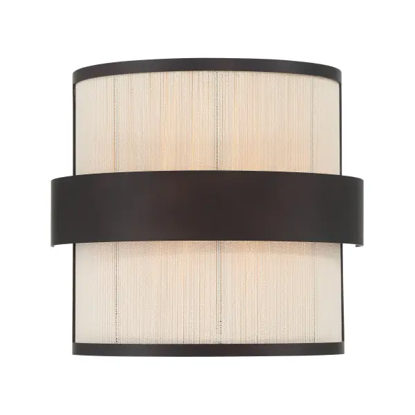 The Harbor Wrap wall sconce brings nautical sophistication with its handcrafted tan cotton thread shade and mixed metal finish. At 9" high, it's perfectly scaled for intimate spaces while the dual-light design provides ample illumination.