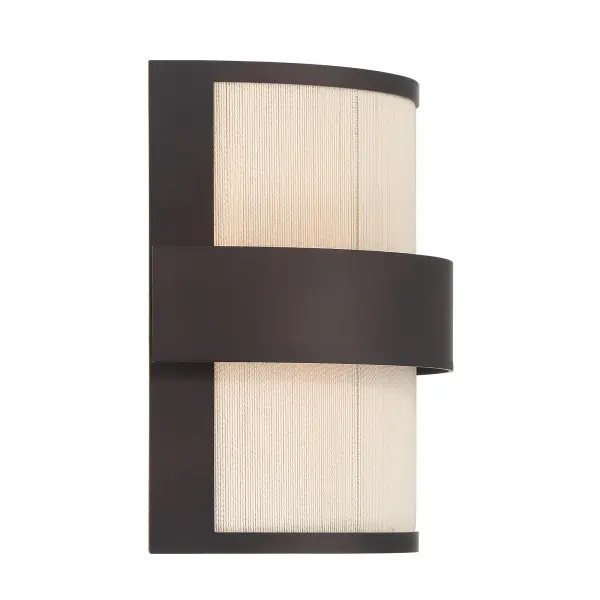 The Harbor Wrap wall sconce brings nautical sophistication with its handcrafted tan cotton thread shade and mixed metal finish. At 9" high, it's perfectly scaled for intimate spaces while the dual-light design provides ample illumination. - alternate view