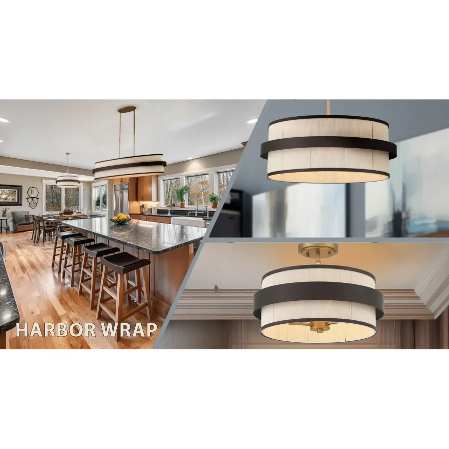 Harbor Wrap 16" 3-Light Semi Flush Mount - Image 2