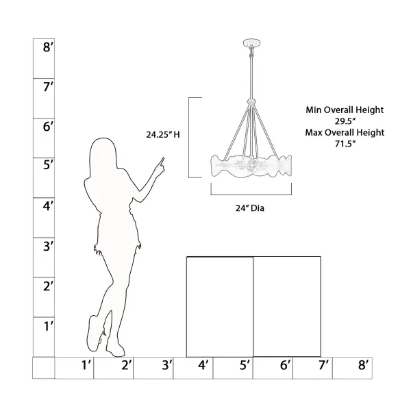 Elora 24" 6-Light Pendant in Legacy Brass - Image 2