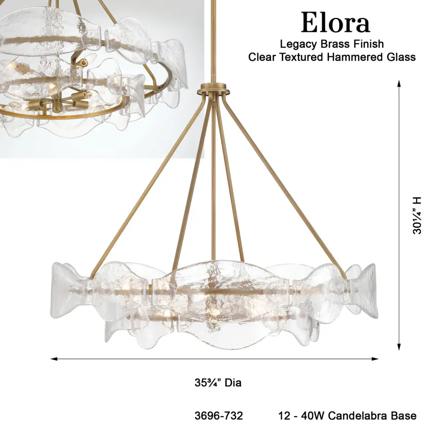 Elora 35.75" 12-Light Pendant - Image 3