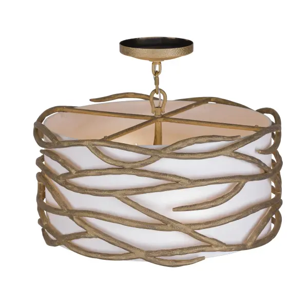 Branch Reality 4-Light Semi Flush Mount in Ashen Gold - Image 4