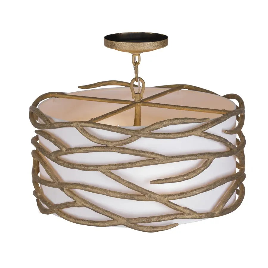 Branch Reality 4-Light Semi Flush Mount in Ashen Gold - Image 4