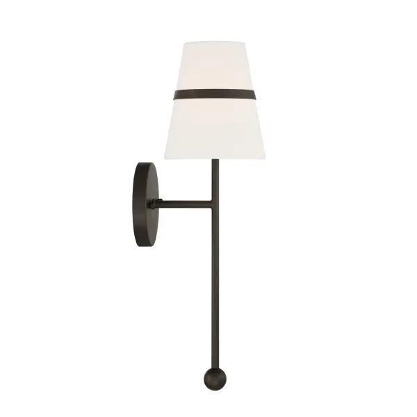 Althia 20" Textured Dark Bronze Wall Sconce with White Linen Shade - Image 5