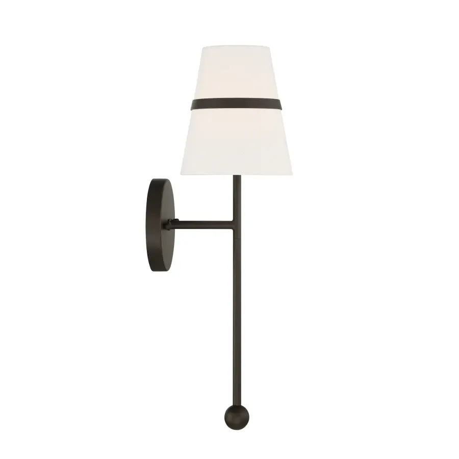 Althia 20" Textured Dark Bronze Wall Sconce with White Linen Shade - Image 5