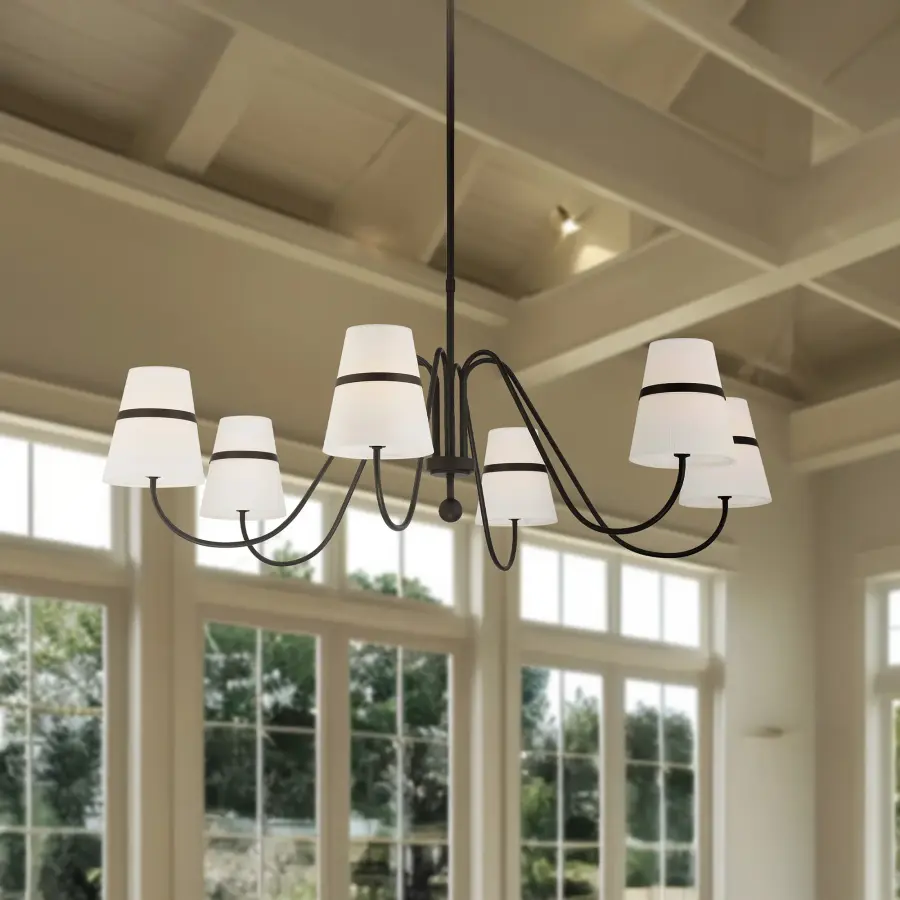 Althia 43.75" 6-Light Chandelier in Textured Dark Bronze - Image 4