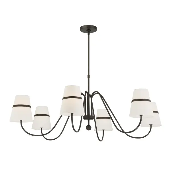 Althia 43.75" 6-Light Chandelier in Textured Dark Bronze - Image 8