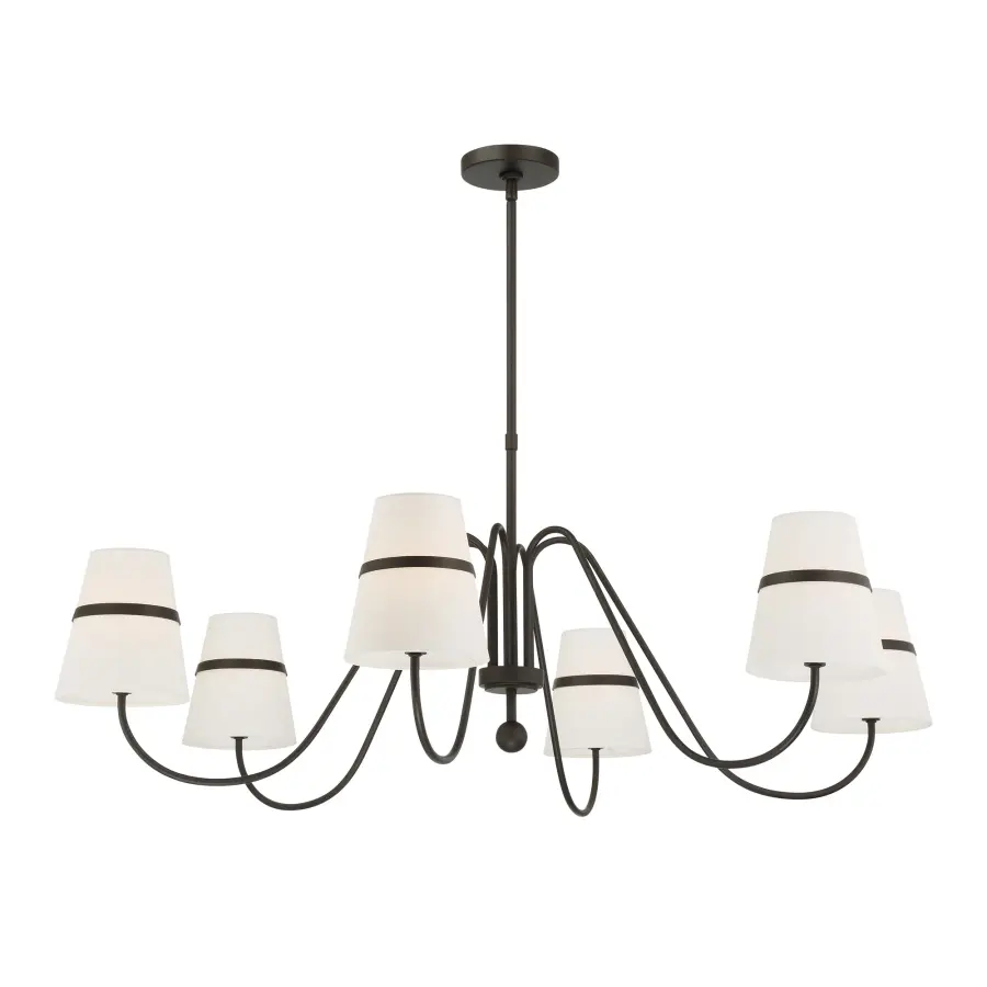 Althia 43.75" 6-Light Chandelier in Textured Dark Bronze - Image 8