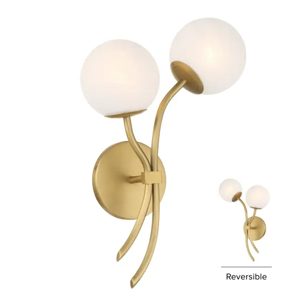 The Curven wall sconce combines timeless Legacy Brass finish with soft etched alabaster glass for sophisticated ambient lighting. Its 18-inch profile and dual-light design make it ideal for flanking mirrors or creating symmetrical hallway lighting.