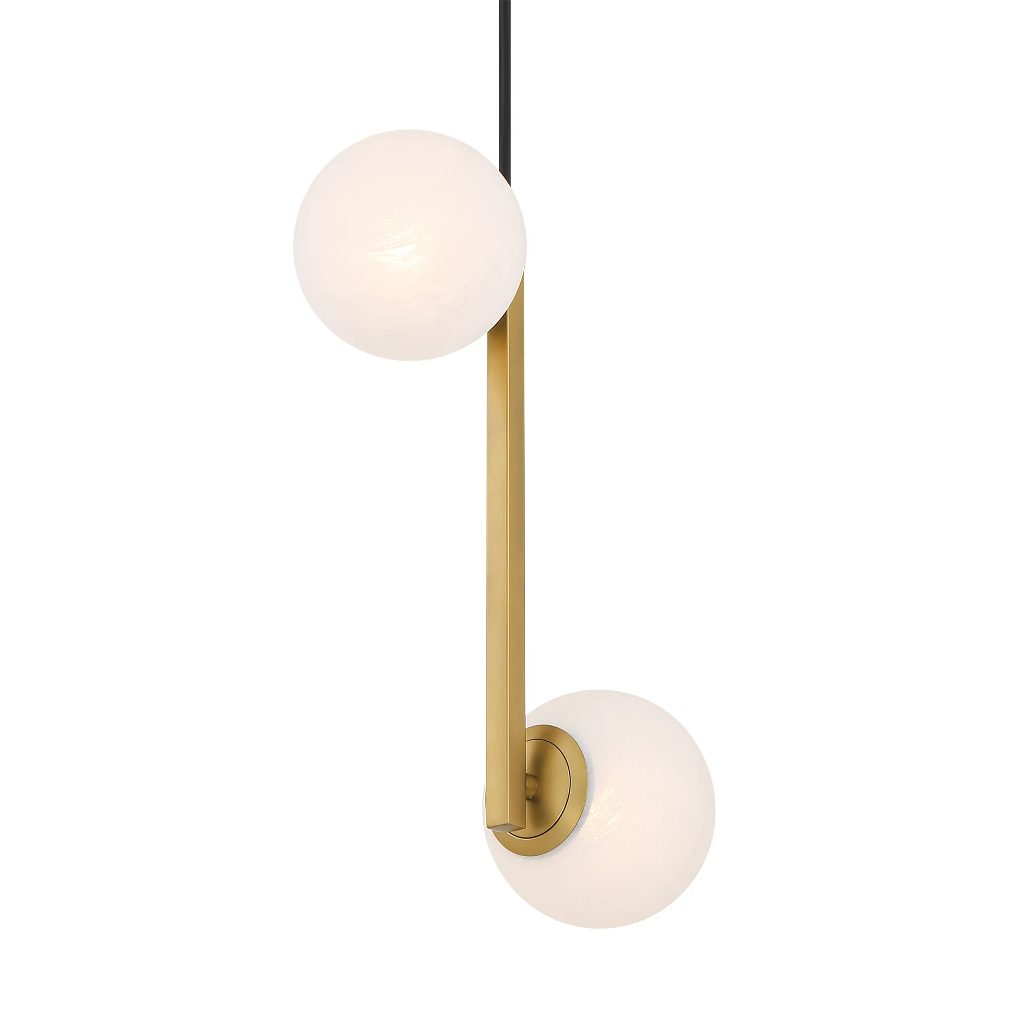 Curven 5" 2-Light Pendant in Legacy Brass