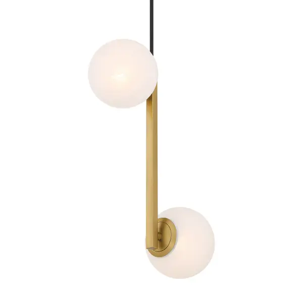 Curven 5" 2-Light Pendant in Legacy Brass - Image 1