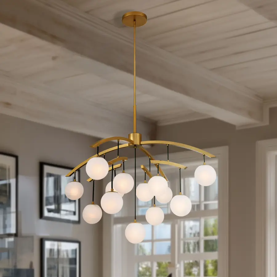Curven 42" 13-Light Chandelier in Legacy Brass - Image 5