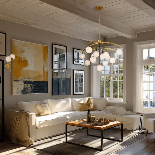 Curven 42" 13-Light Chandelier in Legacy Brass - Image 6