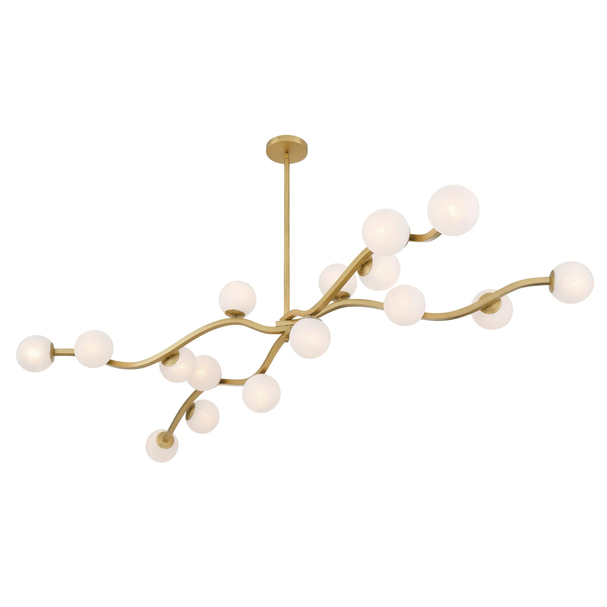 Curven 75" 16-Light Chandelier in Legacy Brass