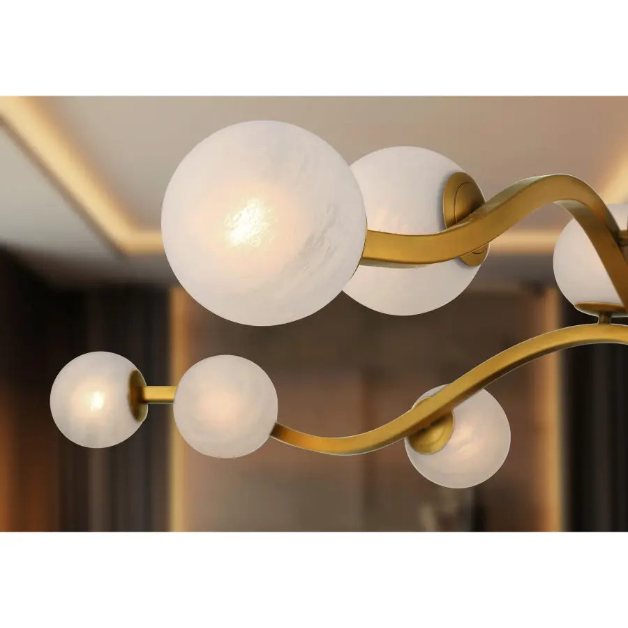 Curven 75" 16-Light Chandelier in Legacy Brass - Image 4