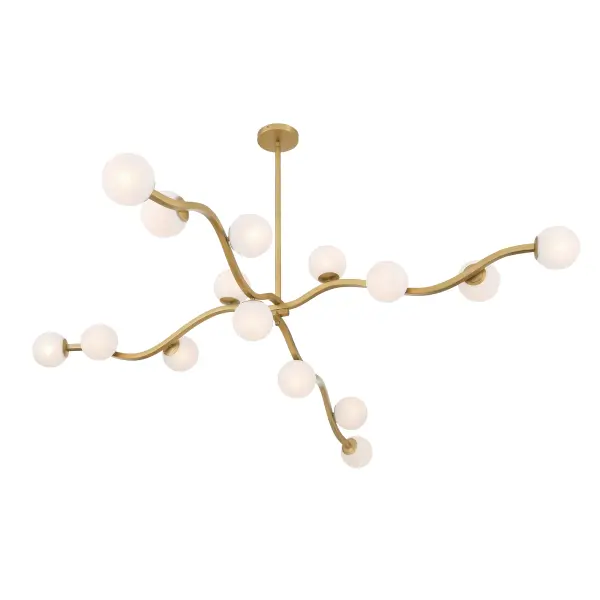 Curven 75" 16-Light Chandelier in Legacy Brass - Image 7