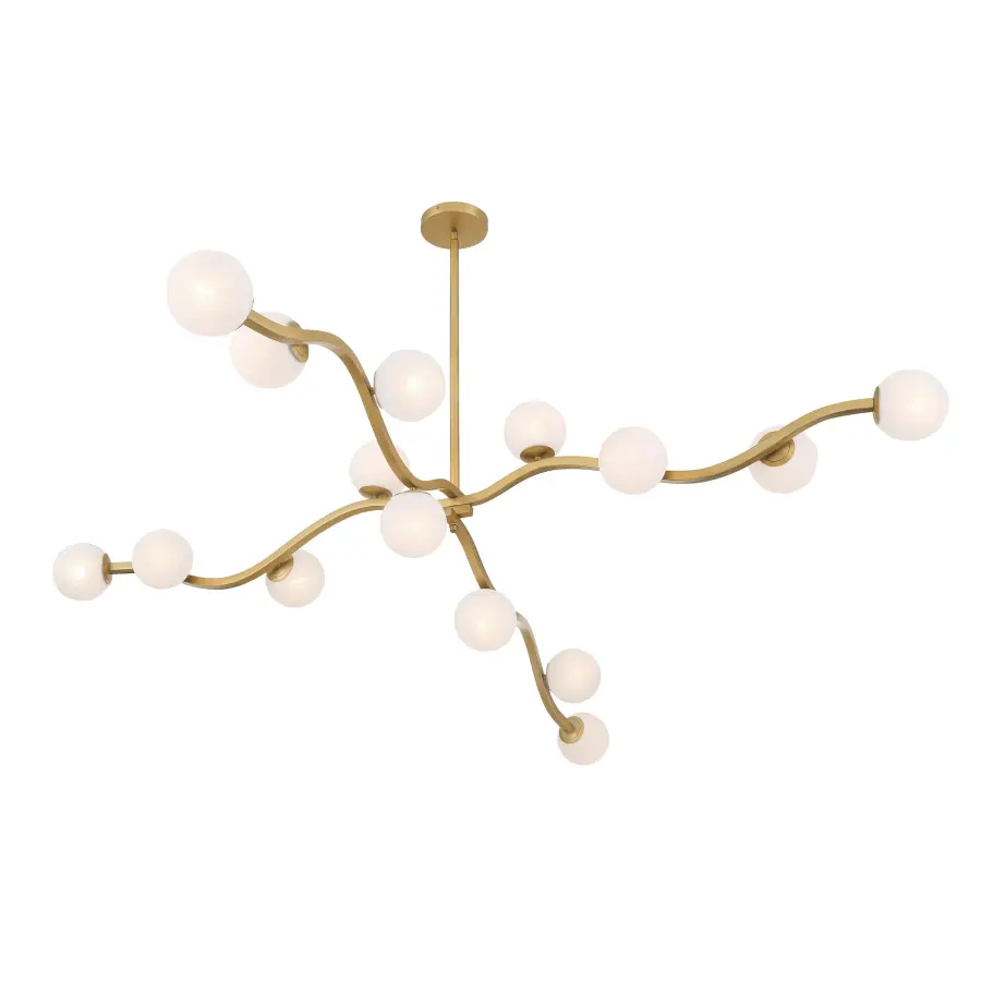 Curven 75" 16-Light Chandelier in Legacy Brass - Image 7