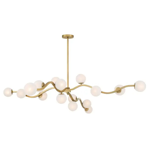 Curven 75" 16-Light Chandelier in Legacy Brass - Image 9