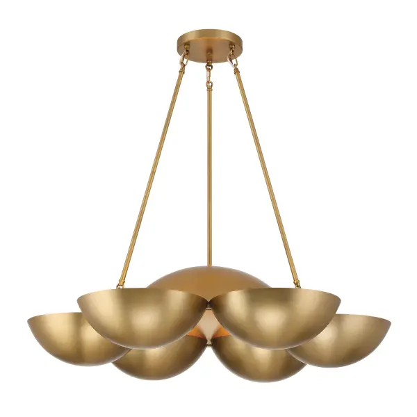 The Ivy Lane 36" chandelier combines modern linear design with the warmth of Legacy Brass finish. Its 6-light configuration provides excellent illumination for large dining areas and kitchen islands while maintaining a sleek profile.