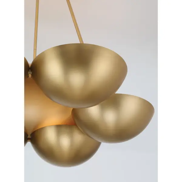 Sophisticated Linear Chandelier with Warm Brass Finish - Image 3