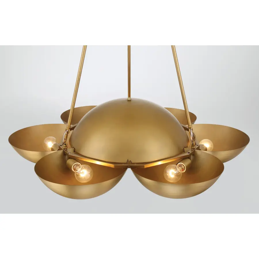 Sophisticated Linear Chandelier with Warm Brass Finish - Image 4