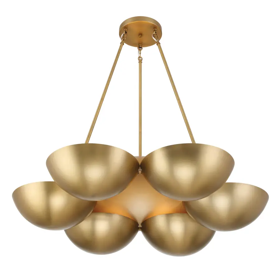 Sophisticated Linear Chandelier with Warm Brass Finish - Image 5