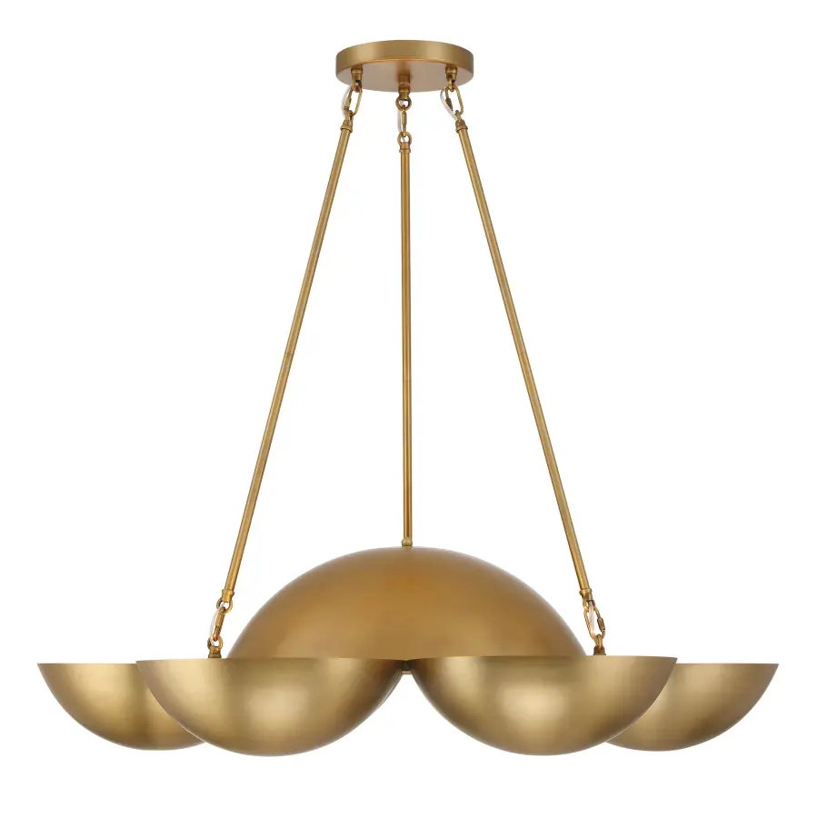 Sophisticated Linear Chandelier with Warm Brass Finish - Image 6