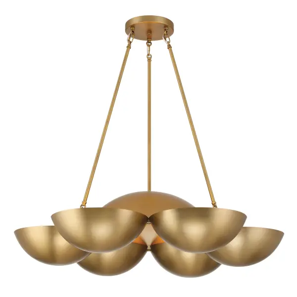Sophisticated Linear Chandelier with Warm Brass Finish - Image 7