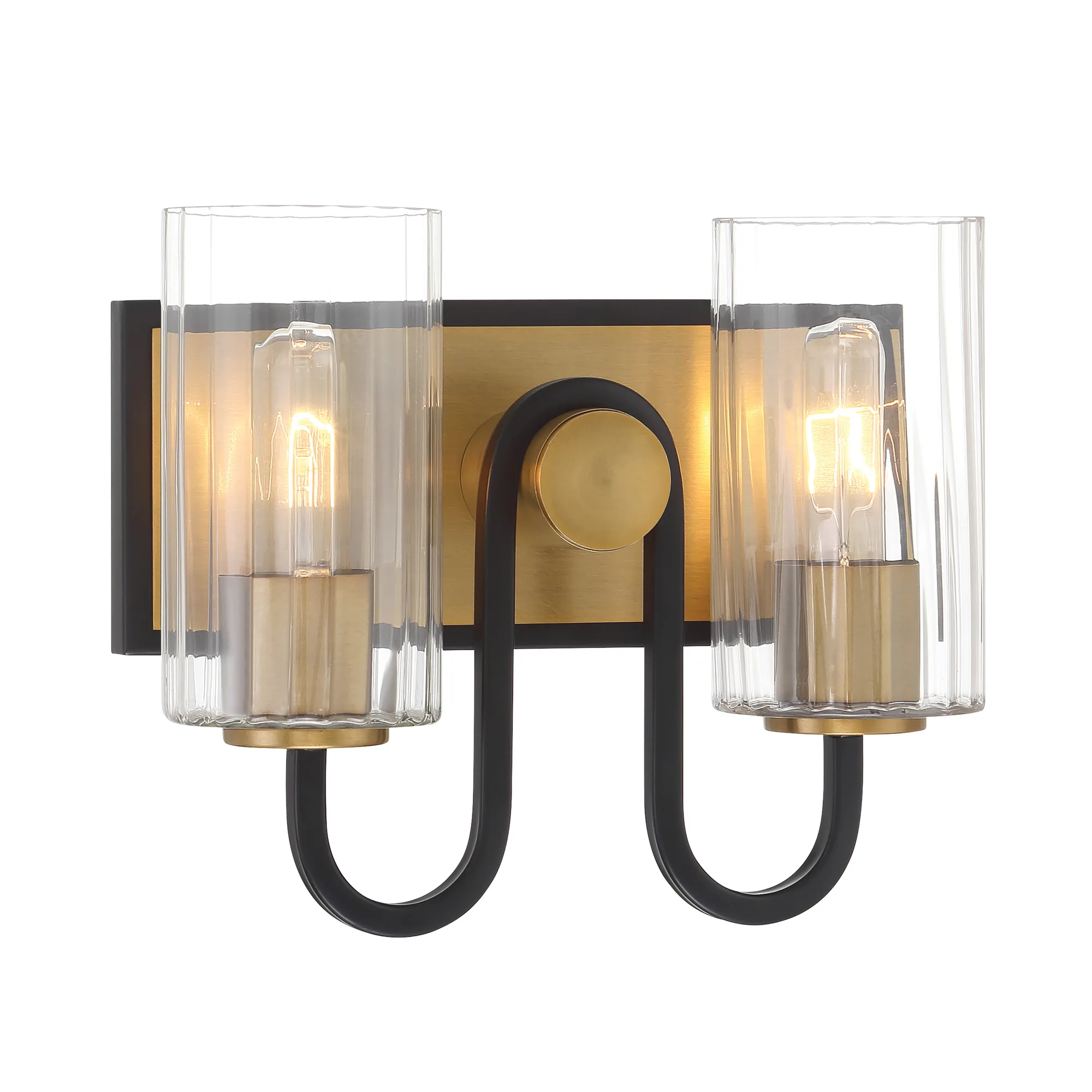 Orla 12" 2-Light Vanity in Legacy Brass and Matte Black