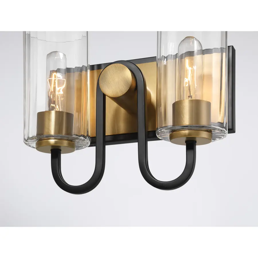 Orla 12" 2-Light Vanity in Legacy Brass and Matte Black - Image 3