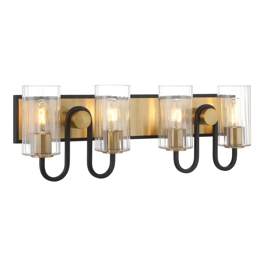 Orla 28" 4-Light Vanity in Legacy Brass and Matte Black - Image 4