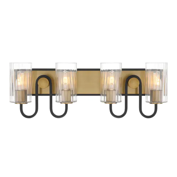 Orla 28" 4-Light Vanity in Legacy Brass and Matte Black - Image 5