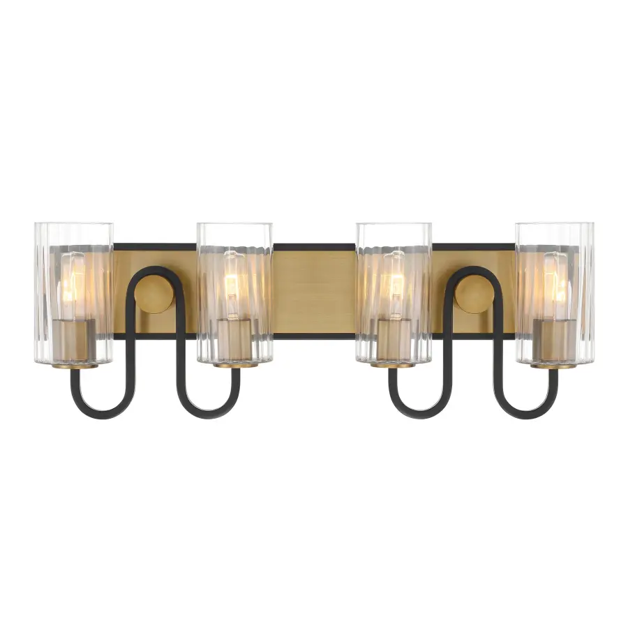 Orla 28" 4-Light Vanity in Legacy Brass and Matte Black - Image 5