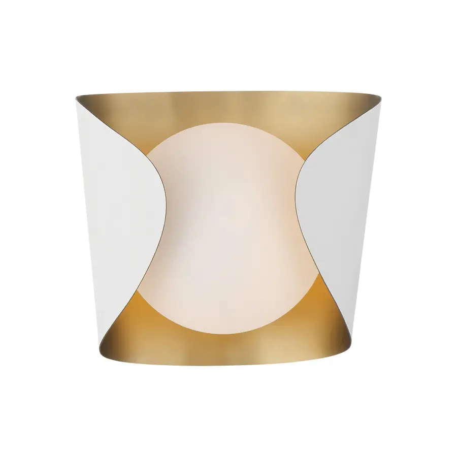 Flare 8.5" 1-Light Vanity in Sand White and Legacy Brass - Image 1