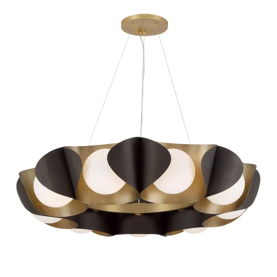 Sophisticated Linear Pendant with Warm Mixed Metal Finish - Image 1