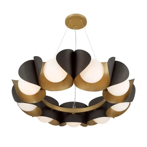 Sophisticated Linear Pendant with Warm Mixed Metal Finish - Image 4