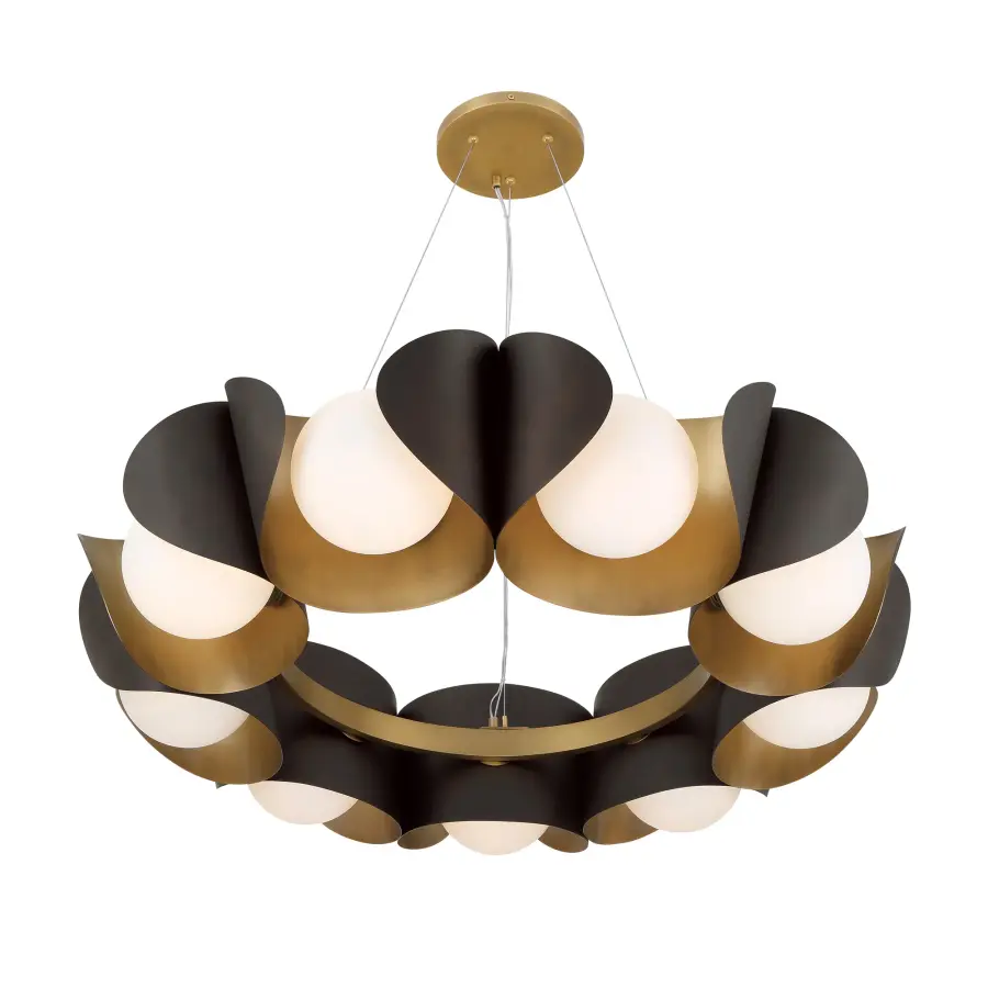 Sophisticated Linear Pendant with Warm Mixed Metal Finish - Image 4