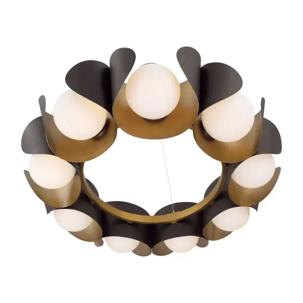 Sophisticated Linear Pendant with Warm Mixed Metal Finish - Image 5