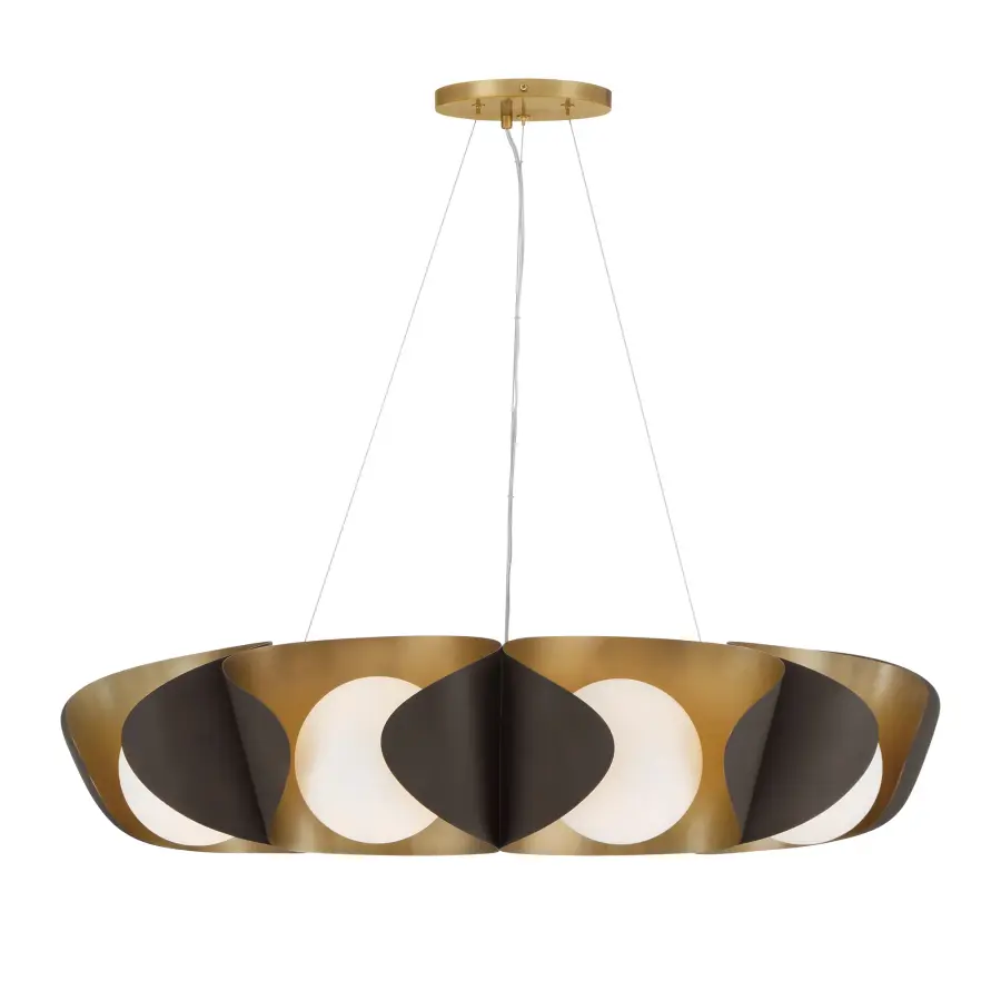 Sophisticated Linear Pendant with Warm Mixed Metal Finish - Image 6