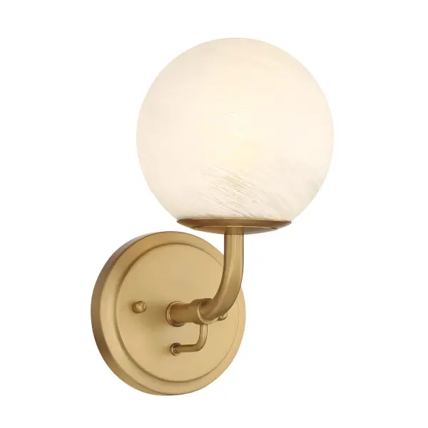The Whitehall 6" vanity light combines classic brass elegance with etched alabaster glass for soft, flattering illumination. Its compact 6-inch width makes it ideal for smaller bathrooms or powder rooms.