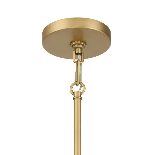 The Whitehall 46" island chandelier combines traditional elegance with transitional versatility. Its Legacy Brass finish and etched alabaster glass shades create warm, diffused lighting perfect for kitchen islands and dining areas. - alternate view