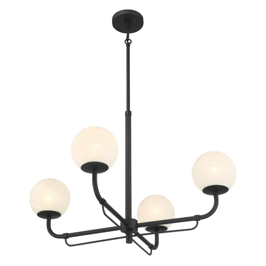 Whitehall 30" 4-Light Chandelier in Dark Matte Black - Image 4