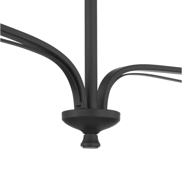 The Velena 50" chandelier combines traditional design sensibility with a sleek linear form and dark matte black finish. Its substantial 50-inch length makes it ideal for dining tables and kitchen islands, while the minimalist two-light configuration keeps the look refined and uncluttered. - alternate view
