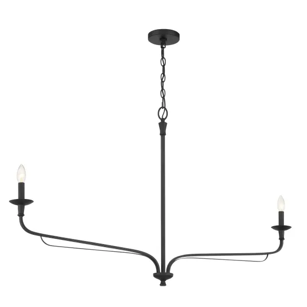 Velena 50" 2-Light Chandelier in Dark Matte Black - Image 7