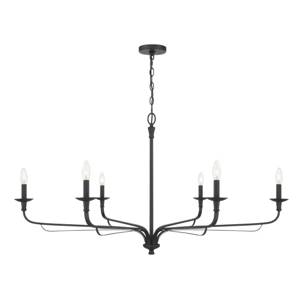 Velena 47.25" 6-Light Chandelier in Dark Matte Black - Image 10