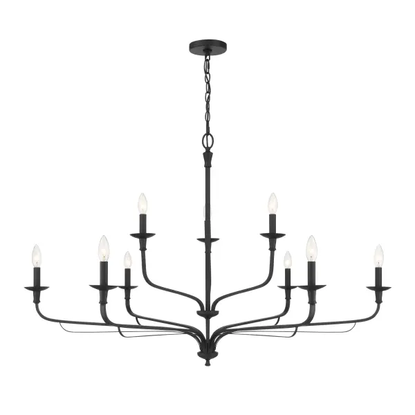 Velena 47.25" 9-Light Chandelier in Dark Matte Black - Image 7