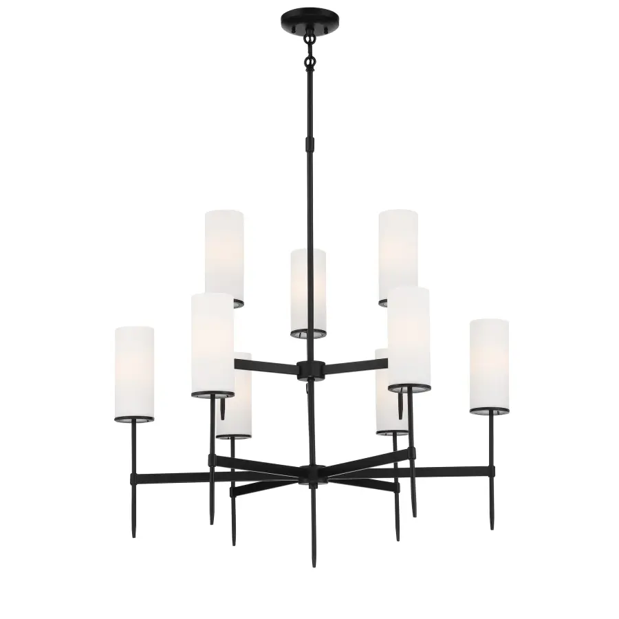 First Avenue 9-Light Chandelier in Coal Black